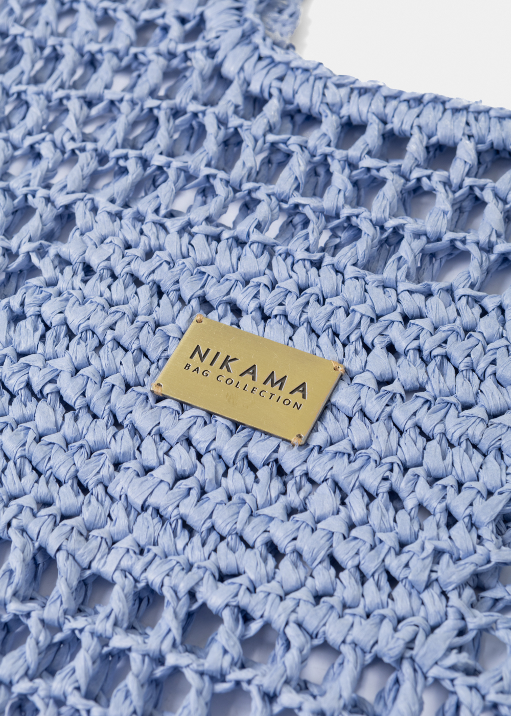 Light Blue Knitted Tote Bag